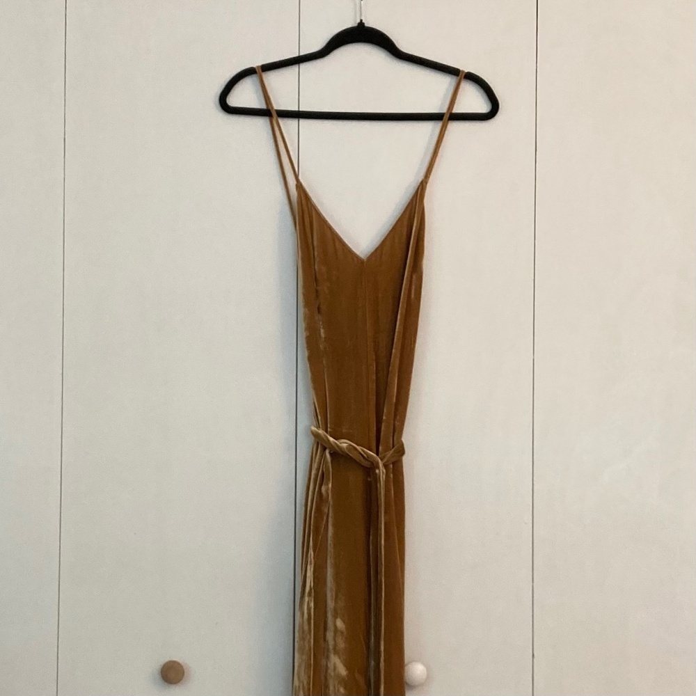 Reformation Gold Velvet Jumpsuit